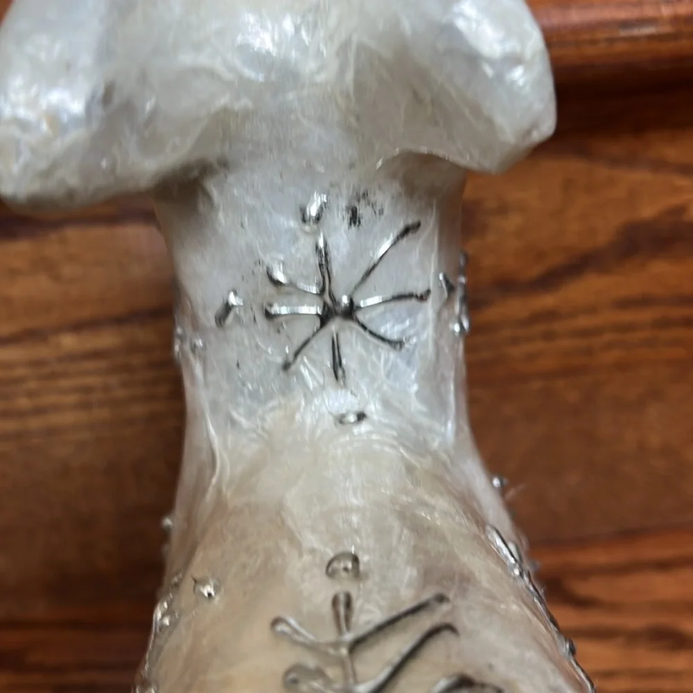 White Holiday Christmas Reindeer with Silver Snowflakes